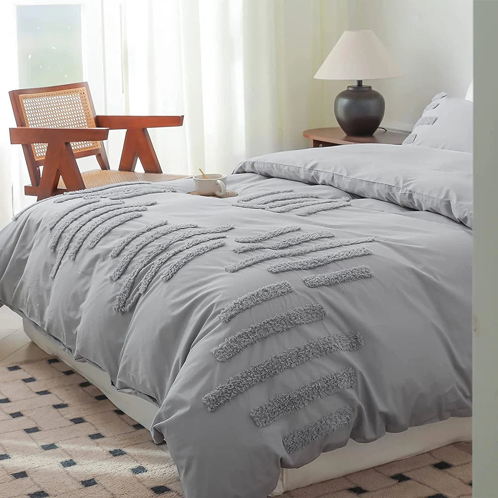 Simple Opulence 100 Cotton Bedding Set 3 Piece Duvet Cover