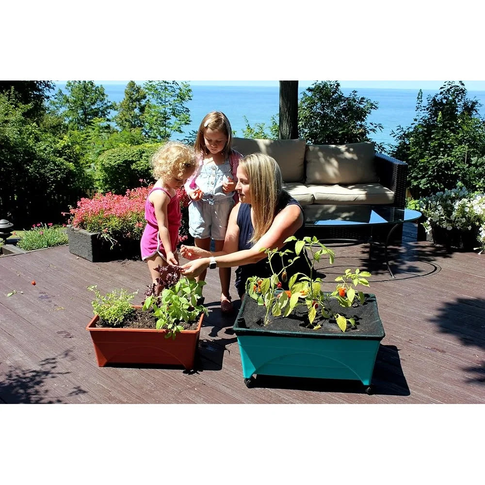 XMSJ Mobile Raised Bed Grow Box For Kids Self Watering