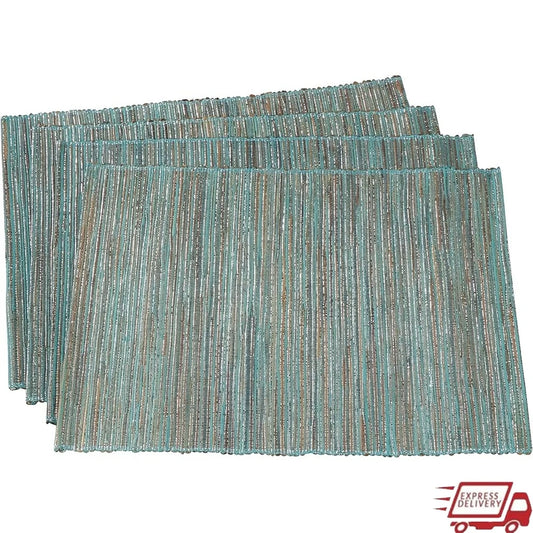 Warm Welcome Decor Shimmering Woven Nubby Placemat Set