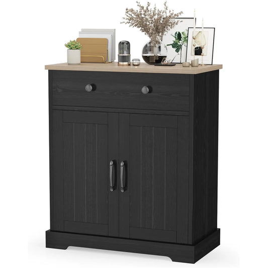 HobbyLane Kitchen Storage Cabinet Modern Buffet With Drawers And Doors