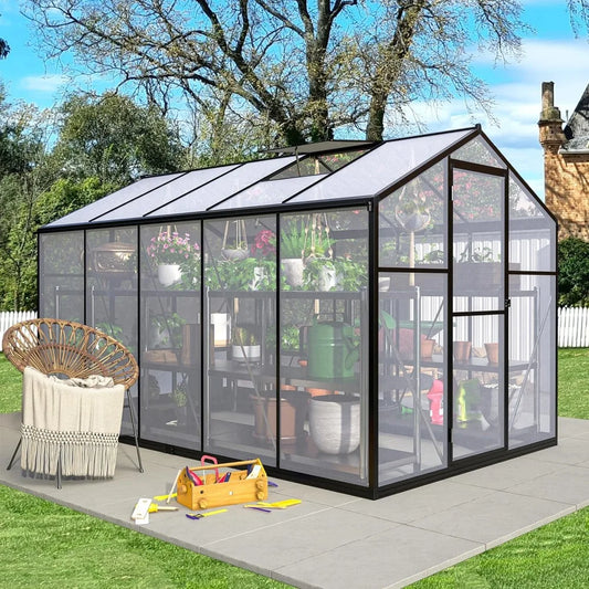 Polycarbonate Greenhouse Walk In Aluminum Frame Garden