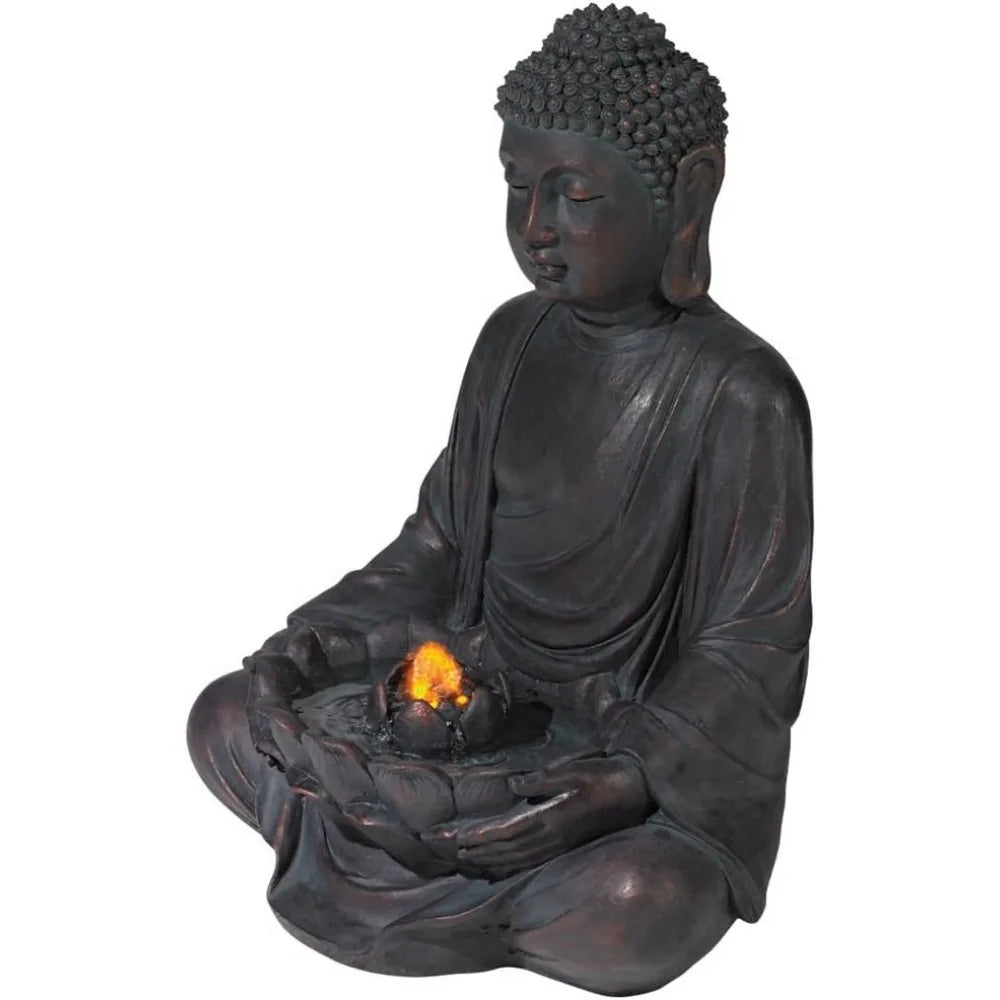 Universal Lighting And Decor Meditating Buddha Fountain