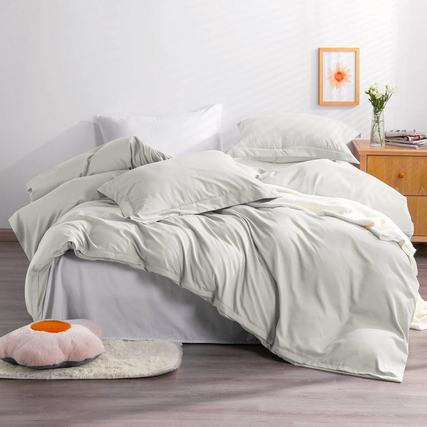 Ntbay 3-Piece Ultra Soft Microfiber Duvet Cover Set