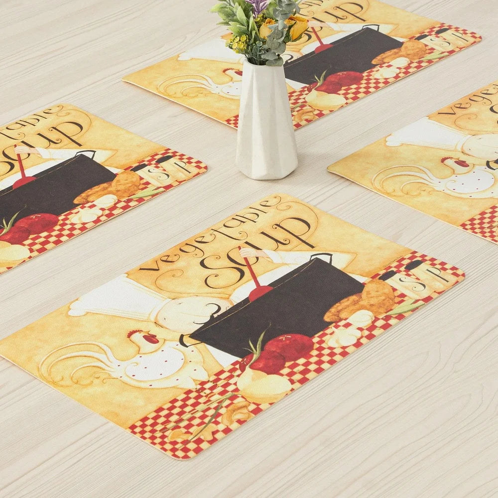 Warm Welcome Decor Vinyl Placemats Set 4 Heat Resistant