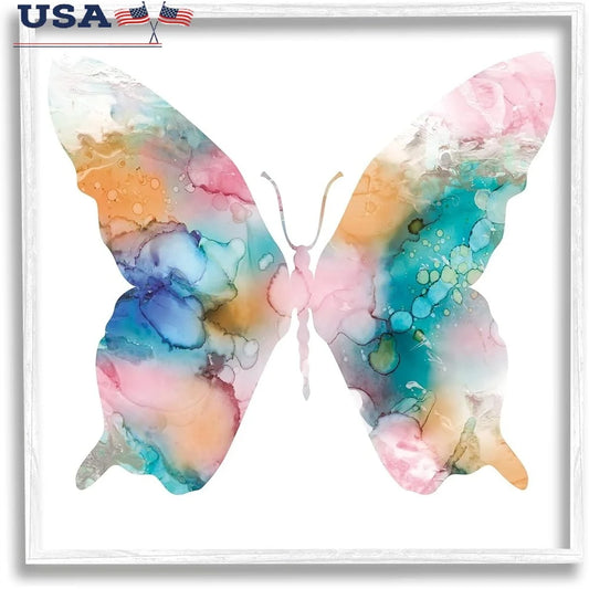 DUTRIEUX Pastel Watercolor Butterfly Framed Wall Art Giclee