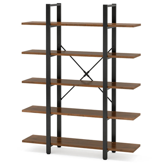 Tribesigns 5-Tier Bookshelf Vintage Industrial Style
