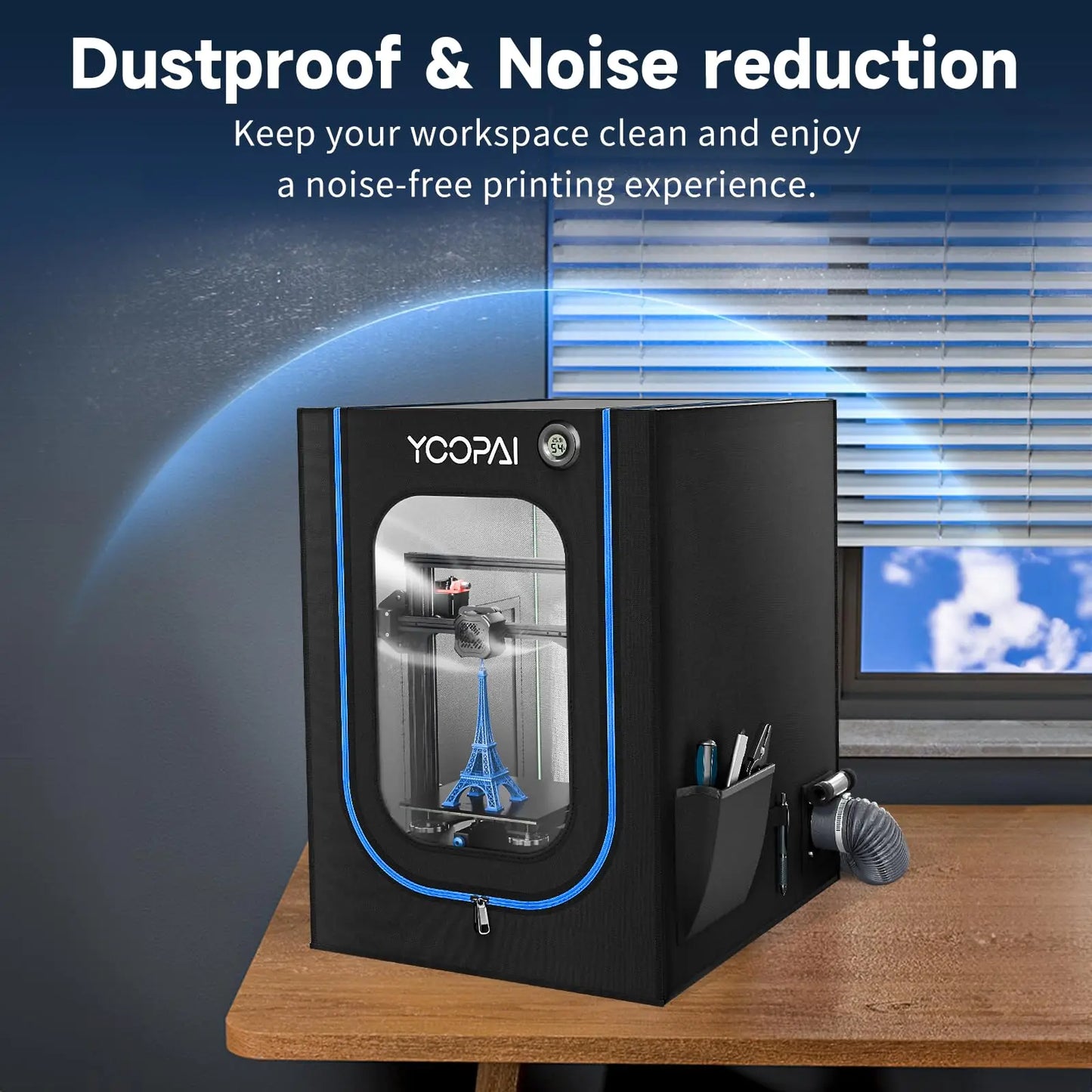 Yoopai 3D Printer Enclosure with LED Light and Ventilation Kit