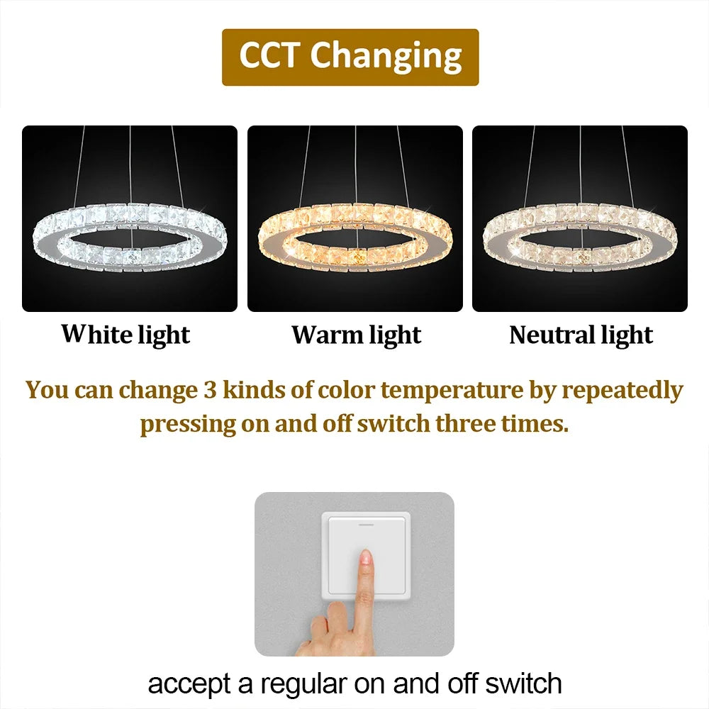 GreeLustr Crystal Droplight LED Pendant Light Modern