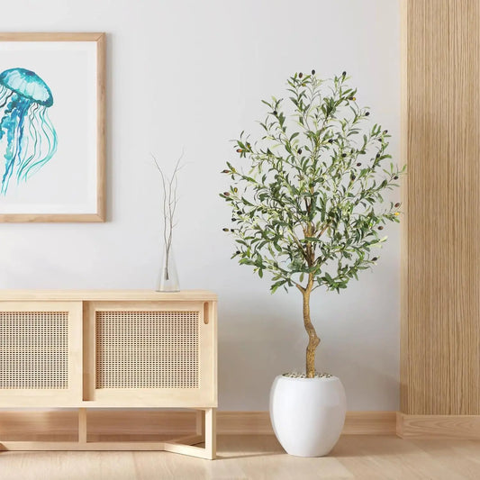 HiMISCN Artificial Olive Tree for Home and Office Decor