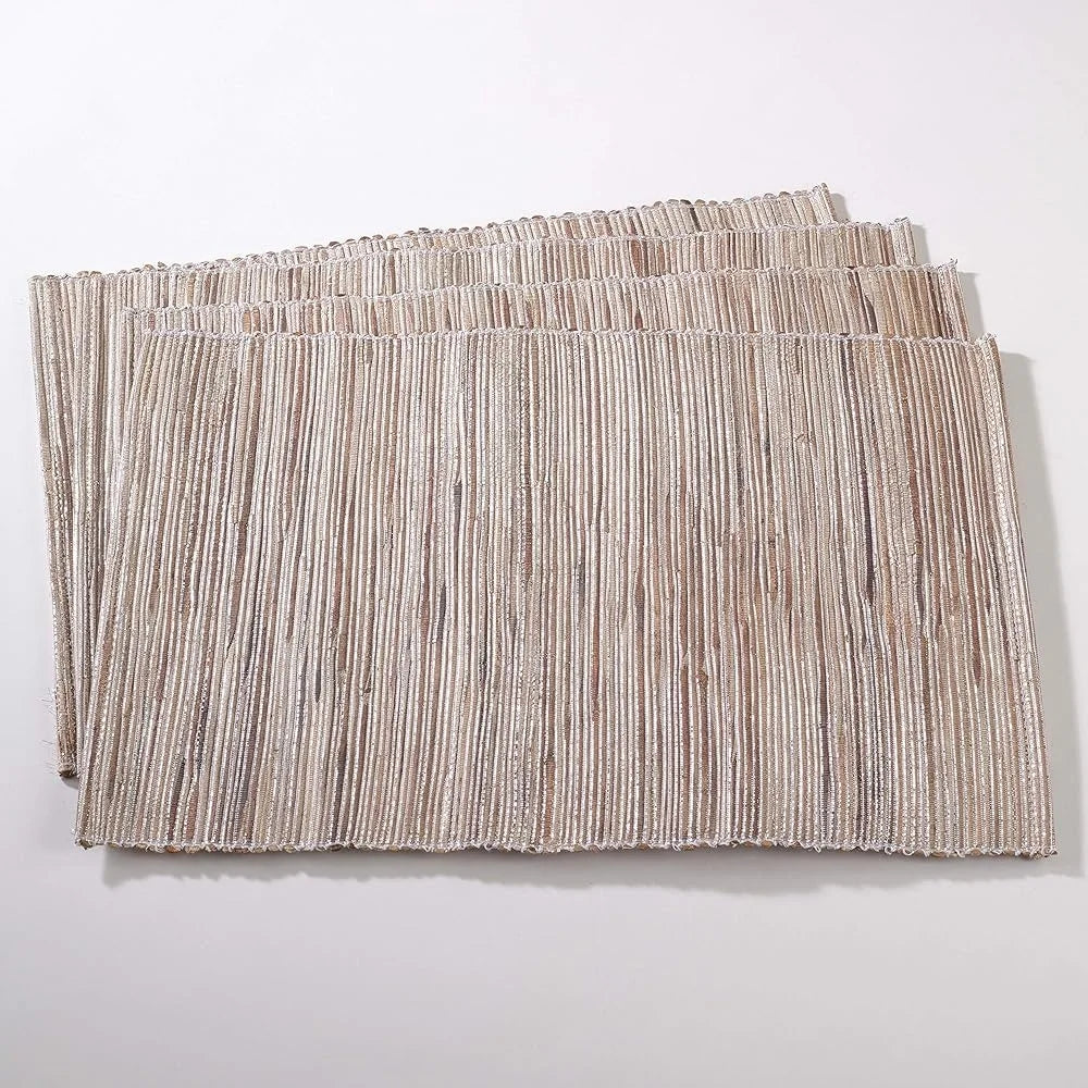 Warm Welcome Decor Shimmering Woven Nubby Placemat Set