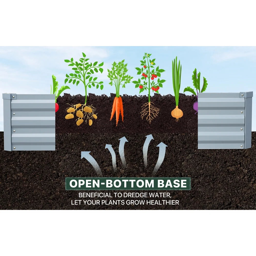 XMSJ Galvanized Steel Raised Garden Bed Rustproof Planter
