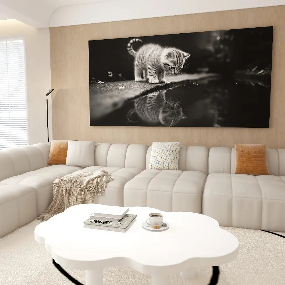 Hign-concerned Charming Lazy Cat Canvas Art Nordic Warm Time