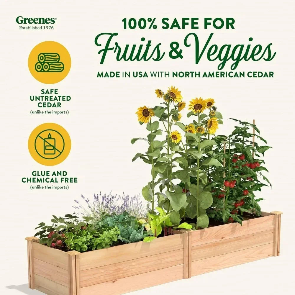 Premium Cedar Raised Garden Bed Made in USA Durable