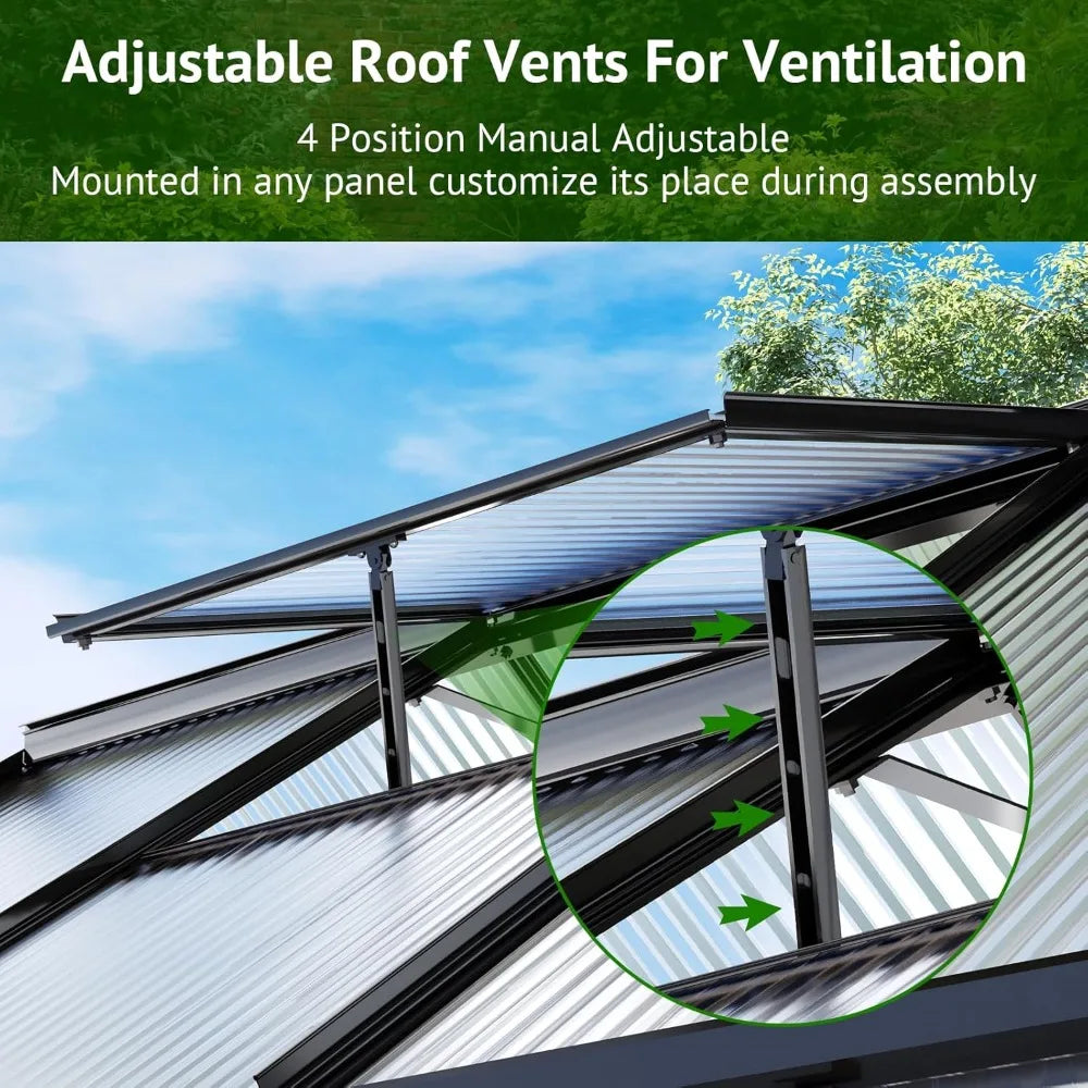 Sturdy Aluminum Outdoor Greenhouse Polycarbonate Enclosure