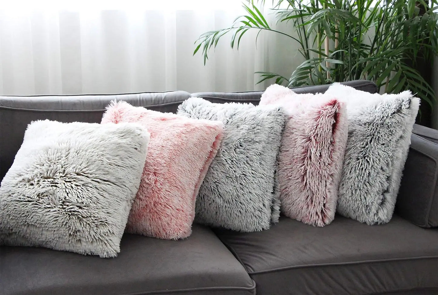 Craft of Weaving Fluffy Accent Pillow Cover Faux Fur Throw