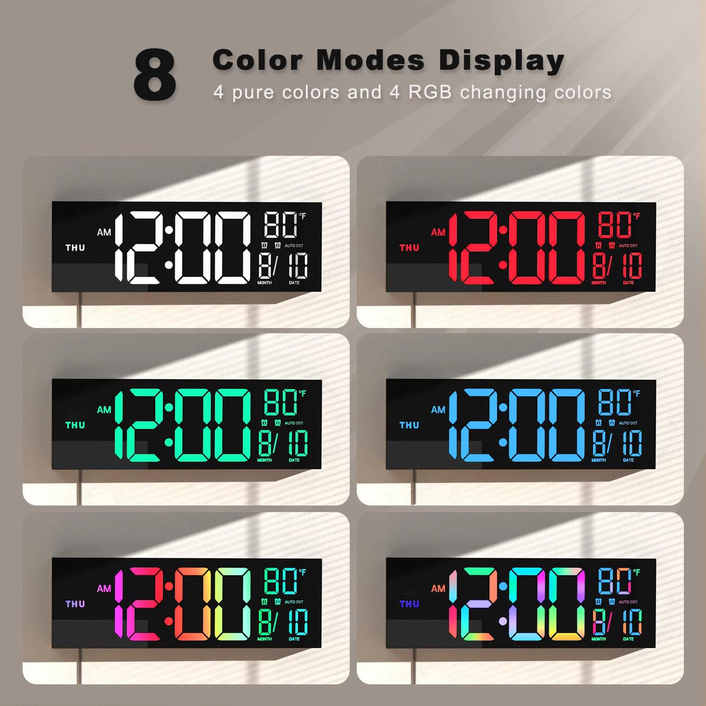 Warm Welcome Decor Digital Wall Clock Remote Temperature