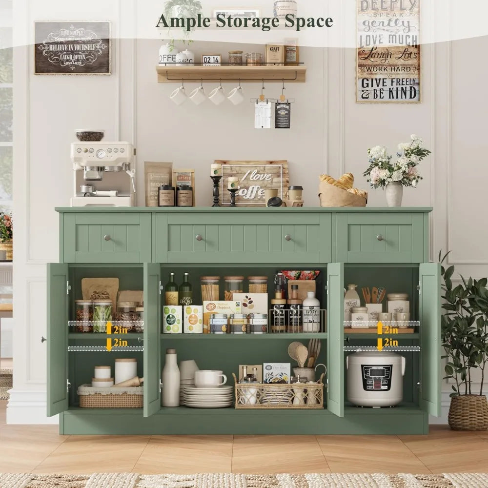 Color Modern Moroccan Style Sideboard Buffet Cabinet With ExtensiveStorage Drawers