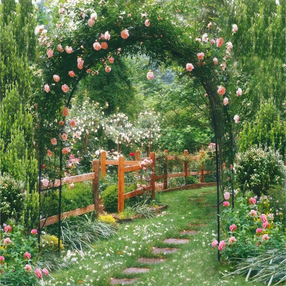 Feature Heavy Duty Metal Garden Arch Rose Archway Pergola