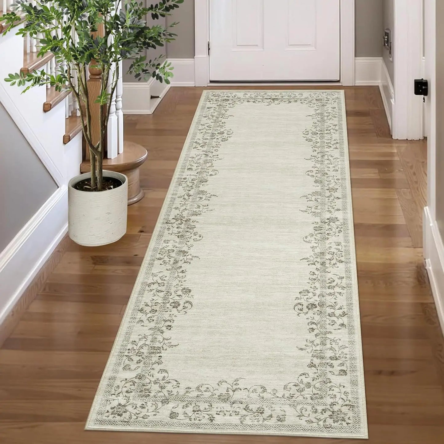 HiMISS Washable Floral Area Rug 100 Percent Polyester Living Room