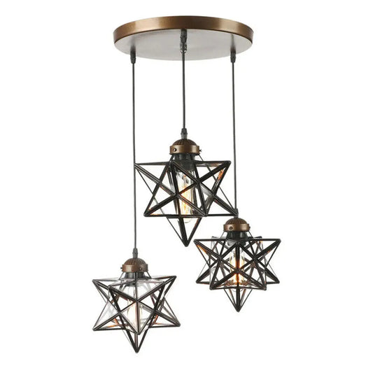 Bymaocar Moravian Star Pendant Chandelier Three Light