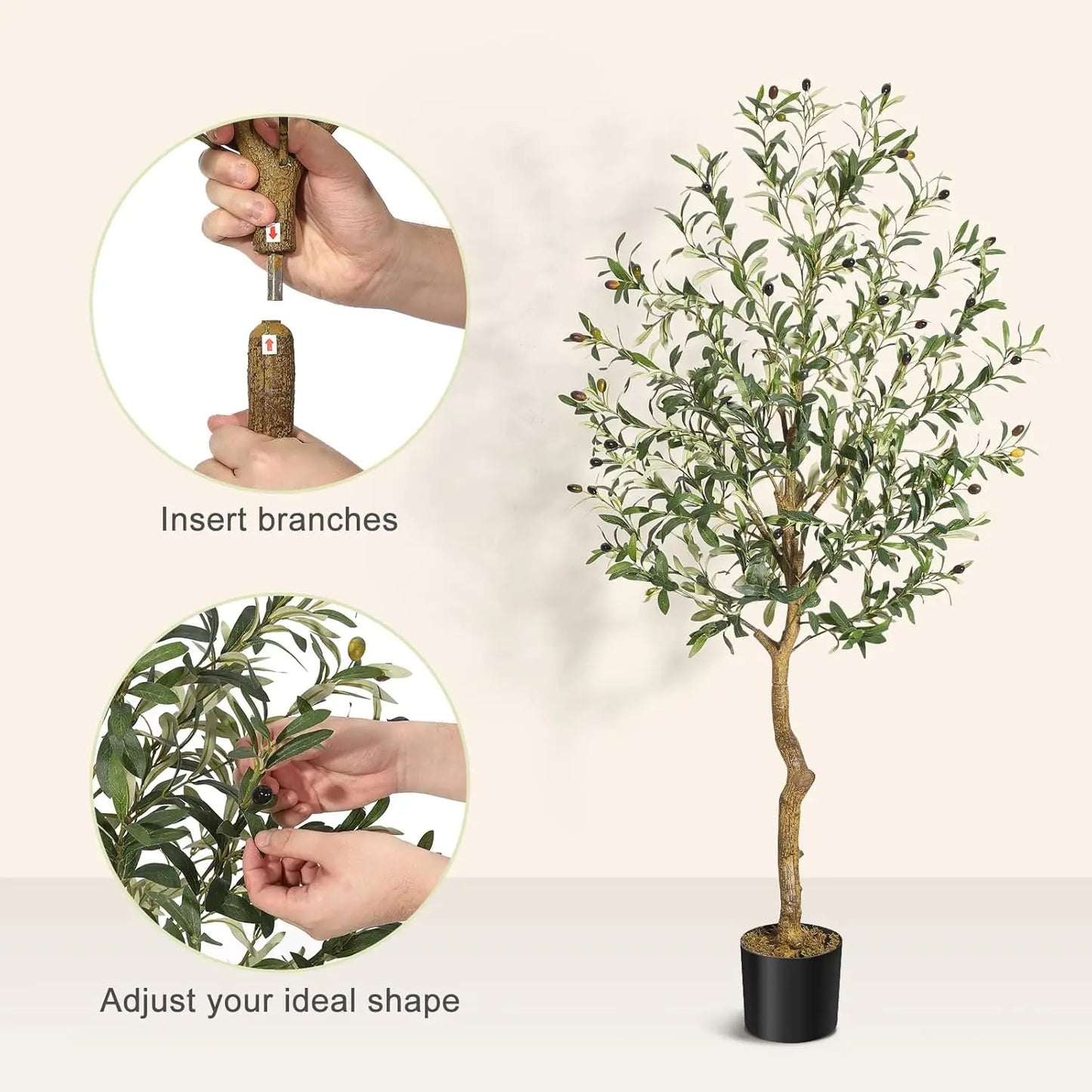 HiMISCN Artificial Olive Tree for Home and Office Decor