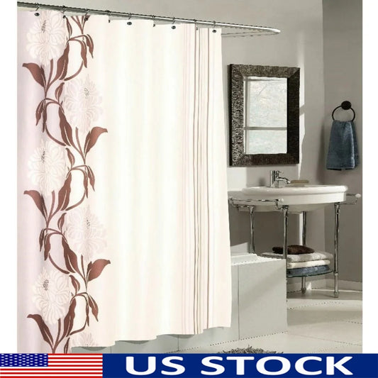 Durable Water Resistant Fabric Shower Curtain 70x72 Machine Washable Polyester Unique Design Matching Window Curtain Available