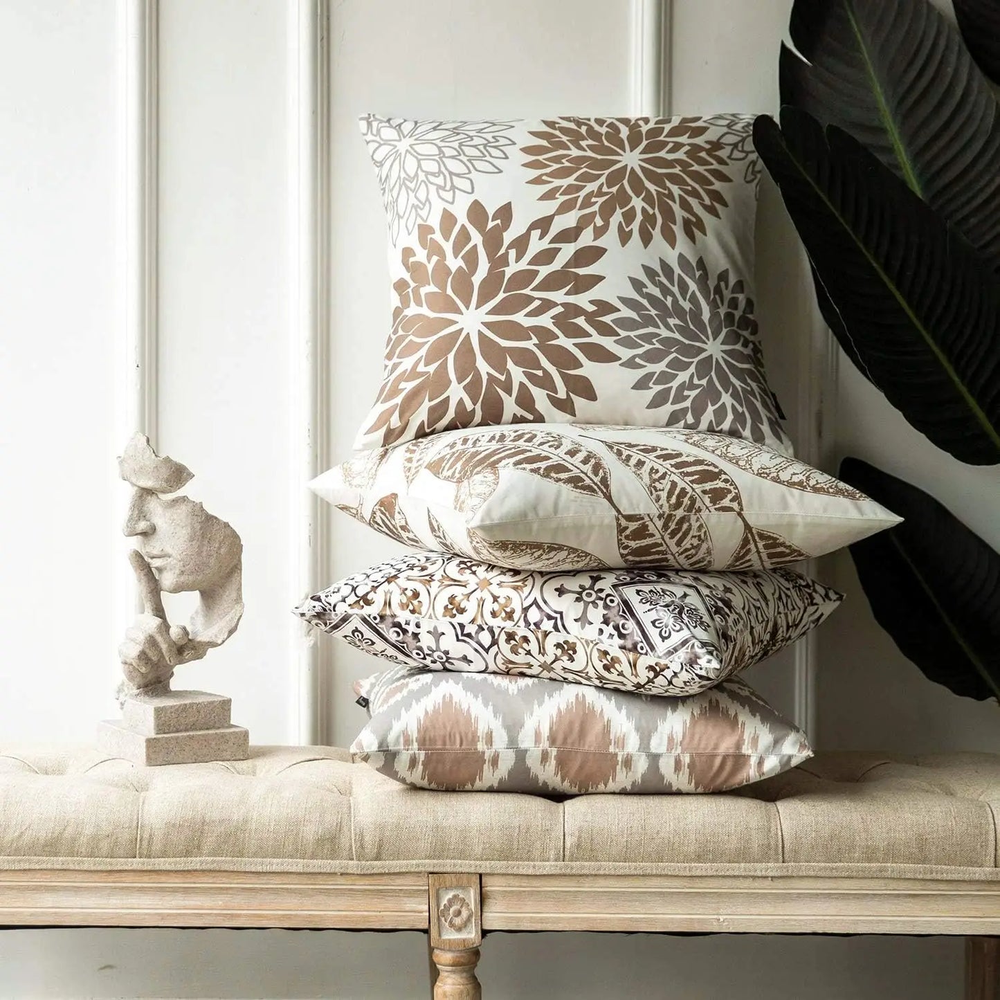 Craft of Weaving Set of 4 Fall Leaf Geometric Pillow Covers