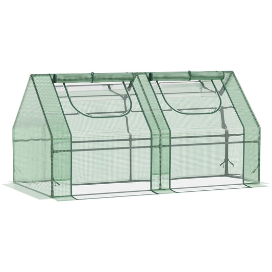Outsunny Garden Greenhouse with PE Mesh Cover and Windows