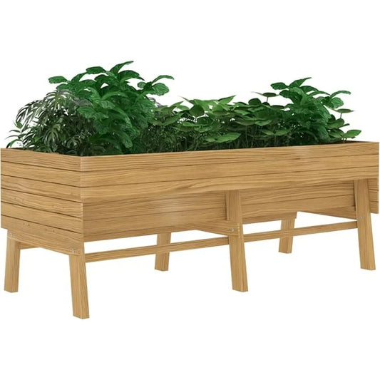 JIAOYING Raised Garden Bed With Legs Cedar Wood Planter