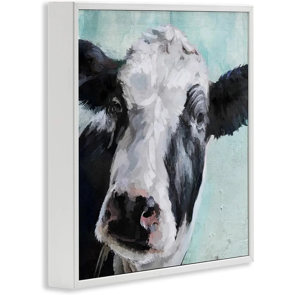 DUTRIEUX Cow Painting Art Print Framed Textured Giclee