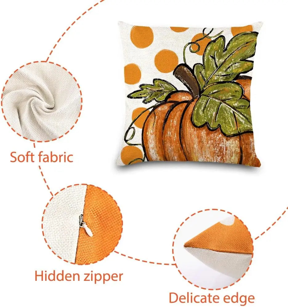 Craft of Weaving Fall Pumpkin Leaves Thanksgiving Pillow Covers