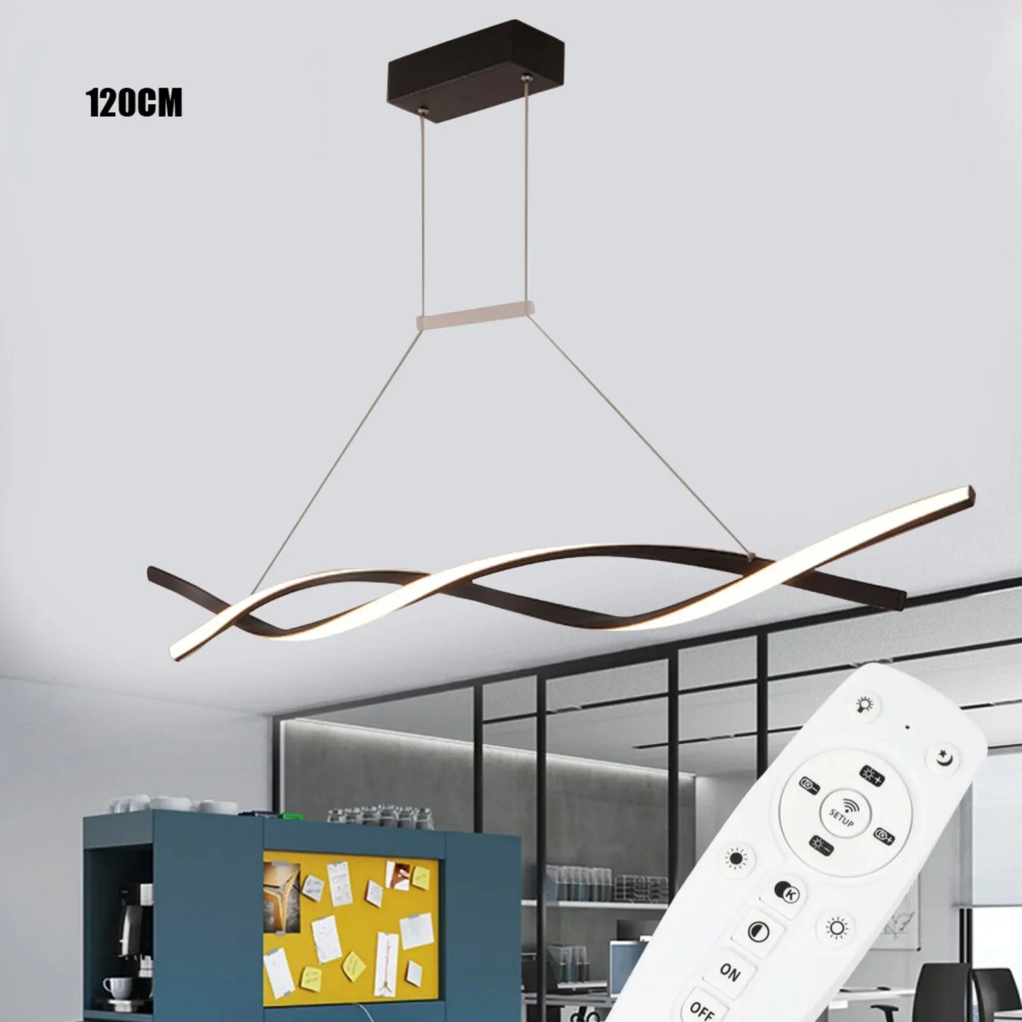 Bymaocar Pendant Light Remote Dimmable LED Dining Fixture