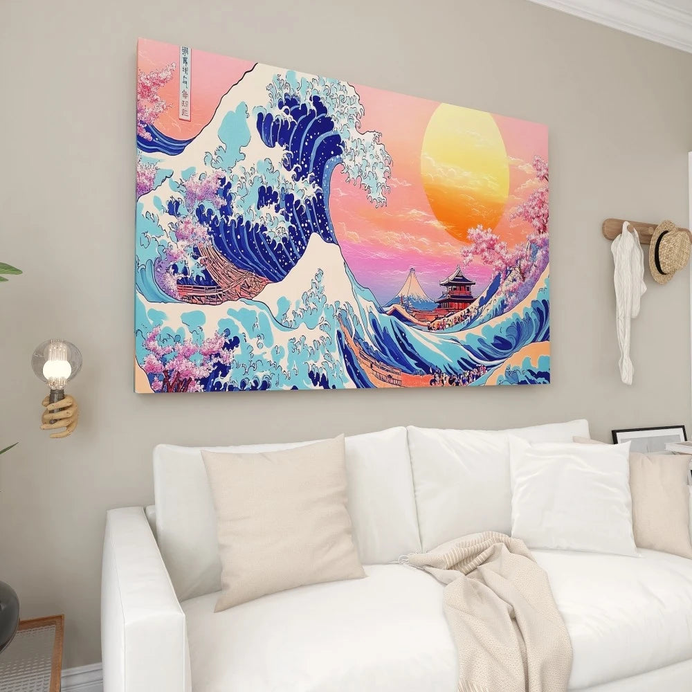 Pine Solid Wood Frame Canvas Wall Art