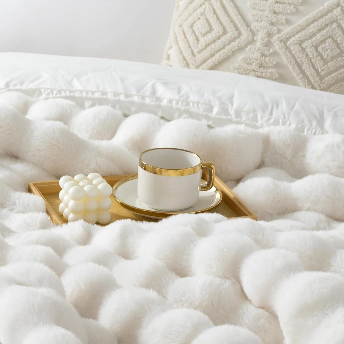 Craft of Weaving Rabbitskin Faux Fur Blanket SuperExtraordinarily Sumptuously Comfort