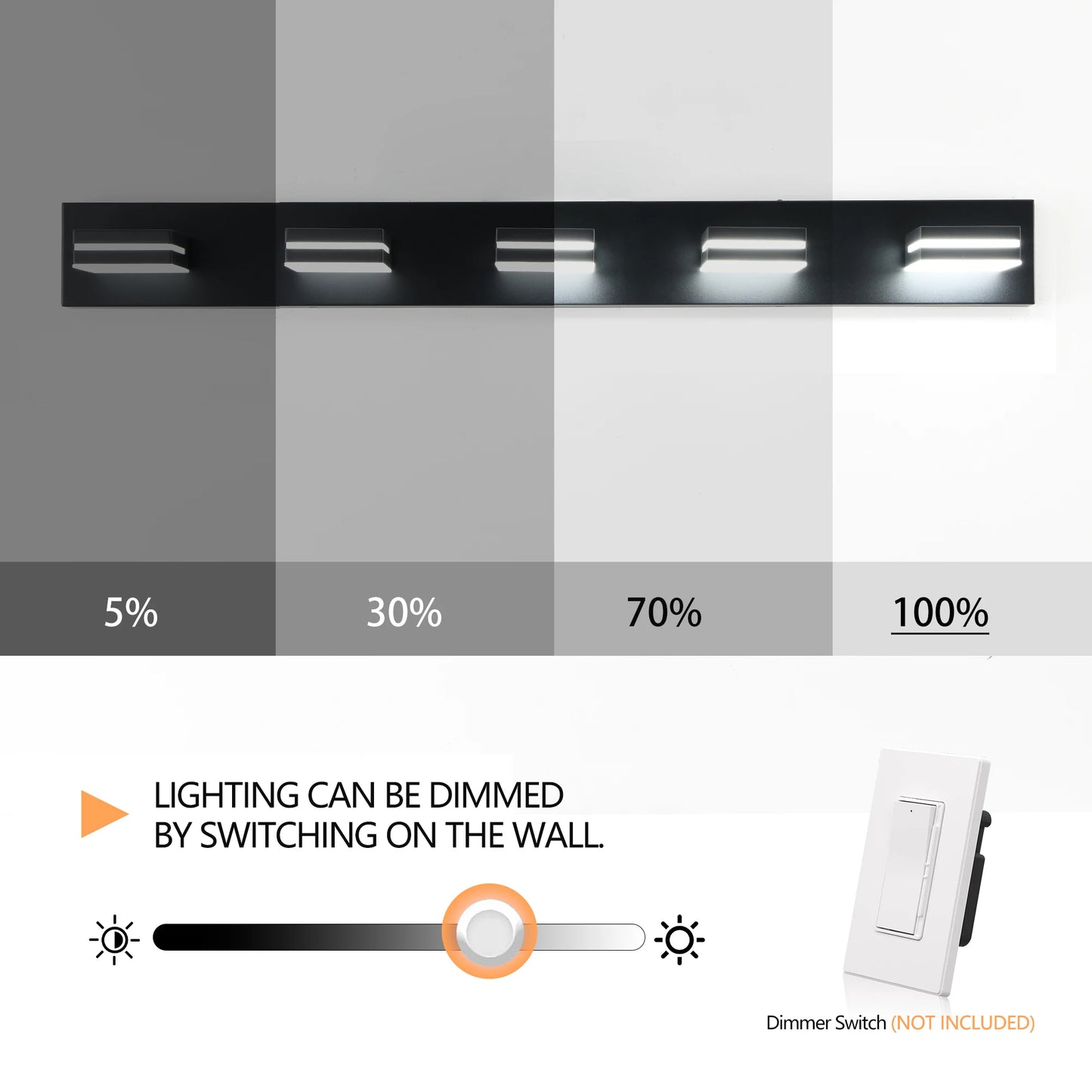 ARLGSITE Modern LED Vanity Light 5 Lights Wall Sconce