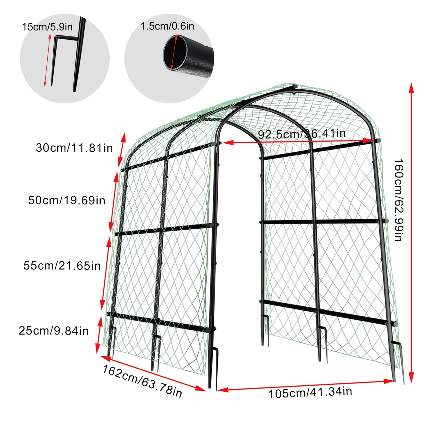 Feature U Shaped Garden Trellis For Climbing Cucumber Plant