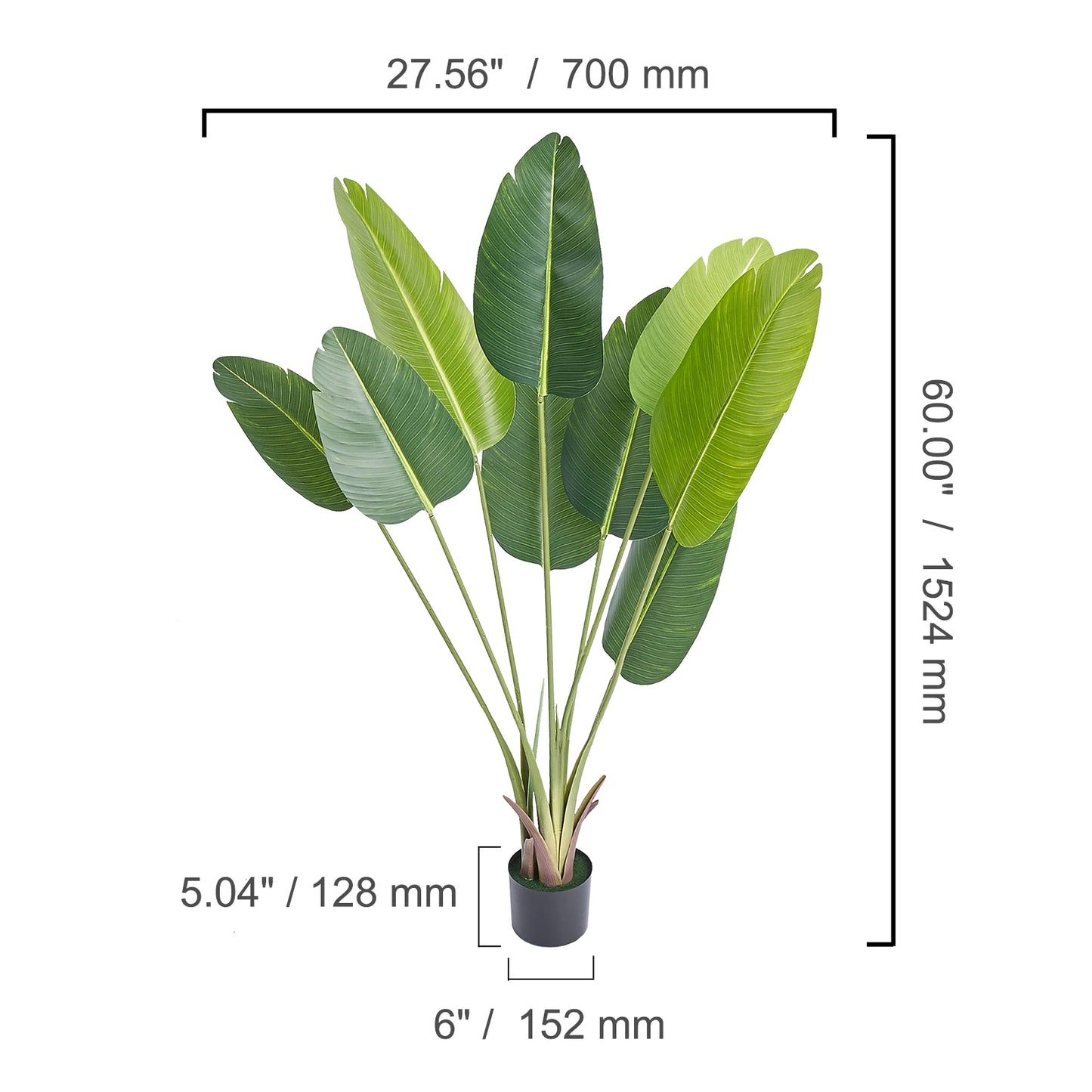 SucceBuy Artificial Palm Tree 4/5/6 FT Faux Plant Secure PE Material & Anti-Tip Tilt Protection Low-Maintenance Plant for Home