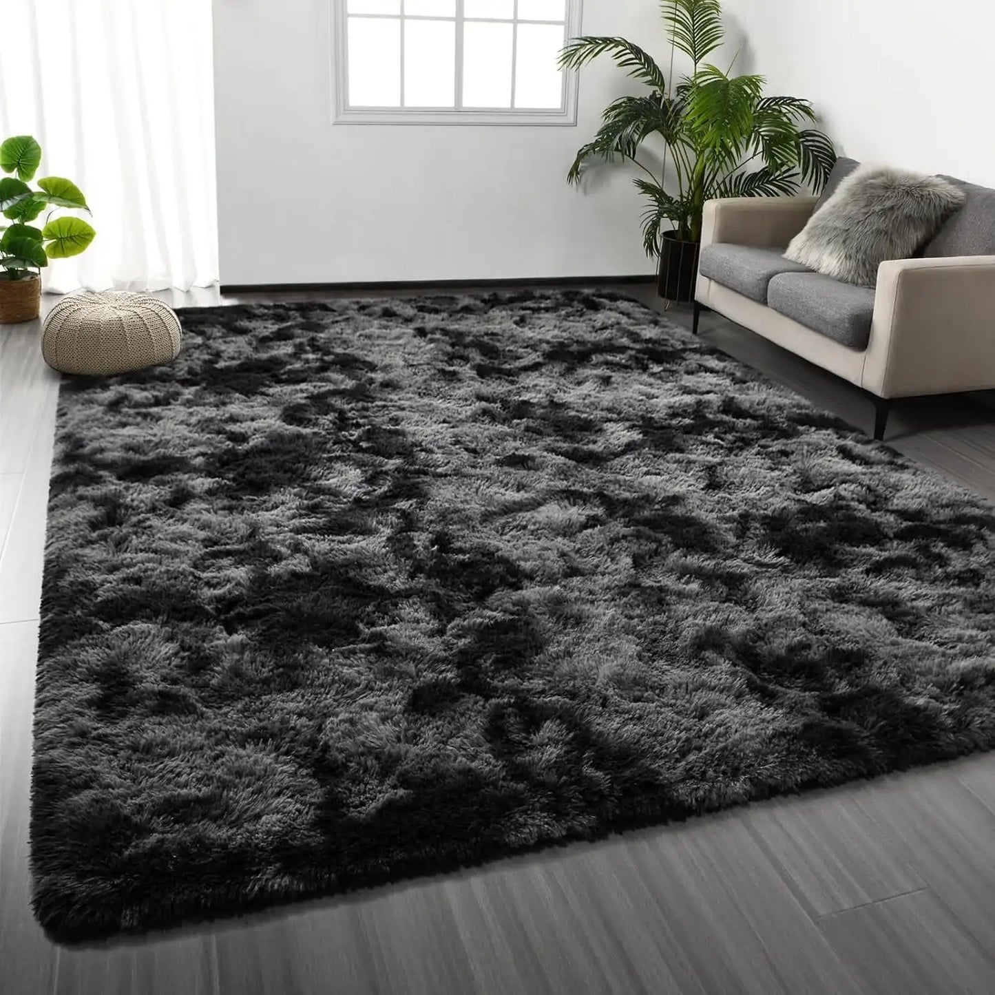 Lochas Plush Velvet Rugs Tie Dye Shaggy for Living Room
