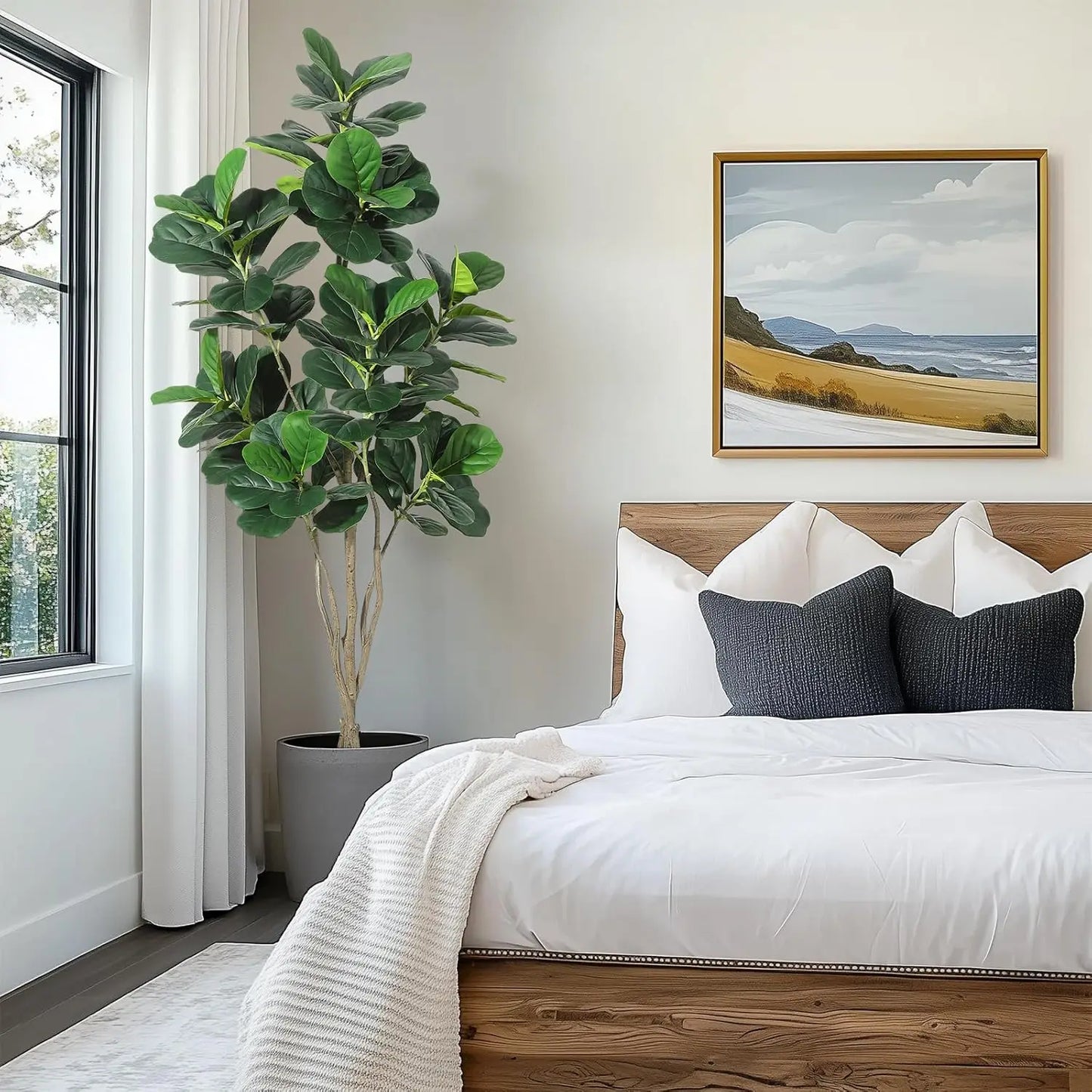 HiMISCN Fiddle Leaf Fig Tree Artificial For Home Decor