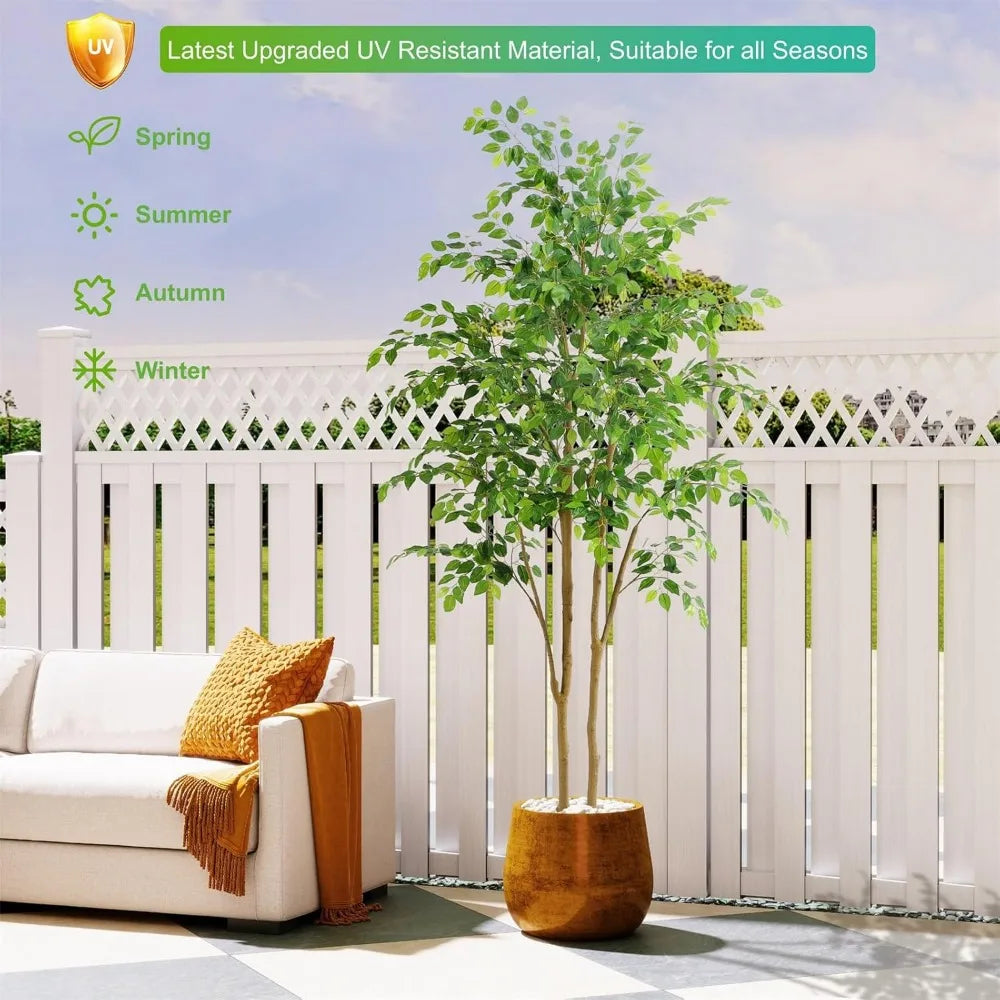 Tall UV Resistant Ficus Tree Artificial for Indoor Outdoor