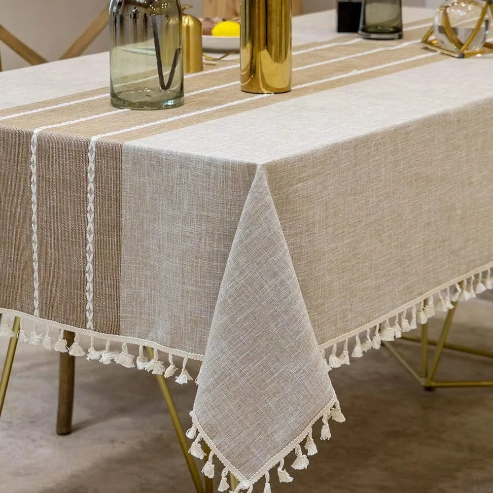 Warm Welcome Decor Waterproof Tablecloths Rectangular Linen