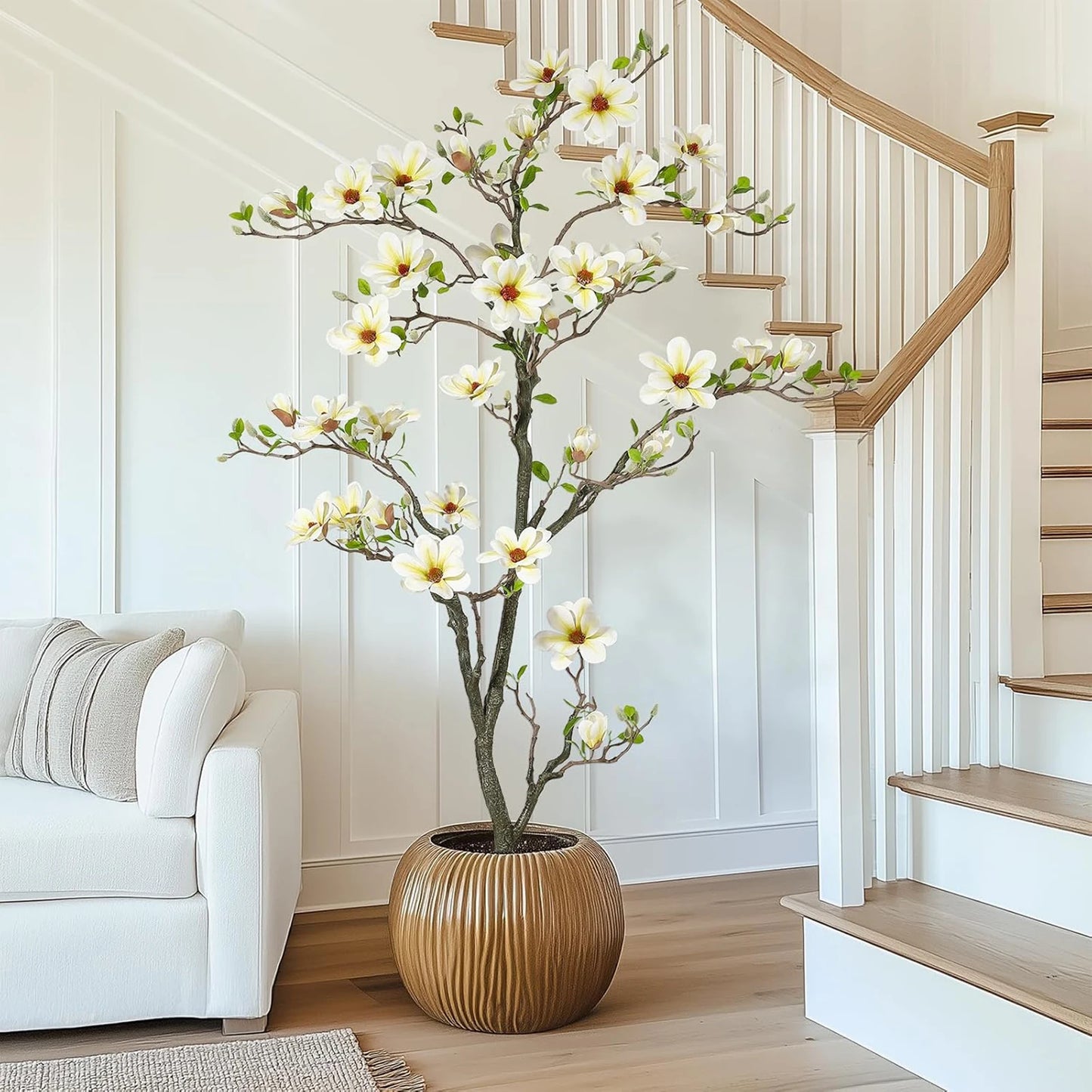 Guangdong Artificial Magnolia Plant With LED Light For Decor
