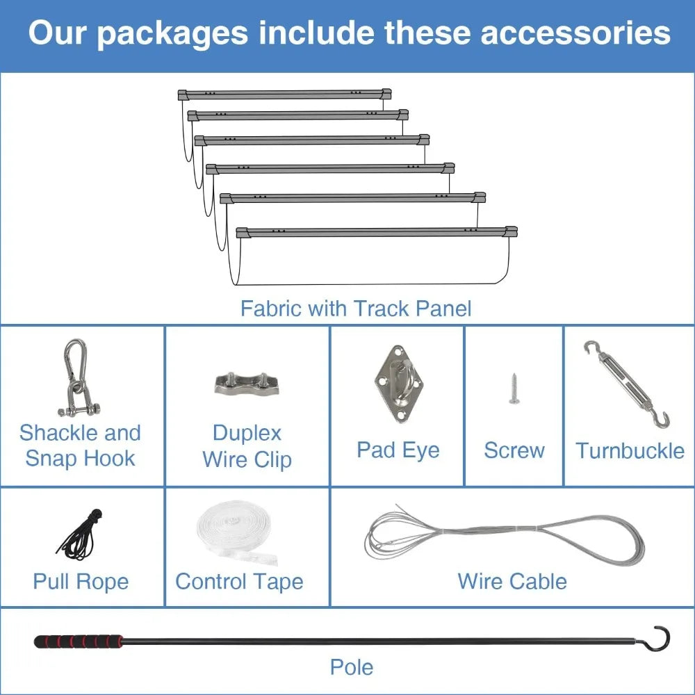 E and K Waterproof Pergola Shade Cover Retractable Canopy