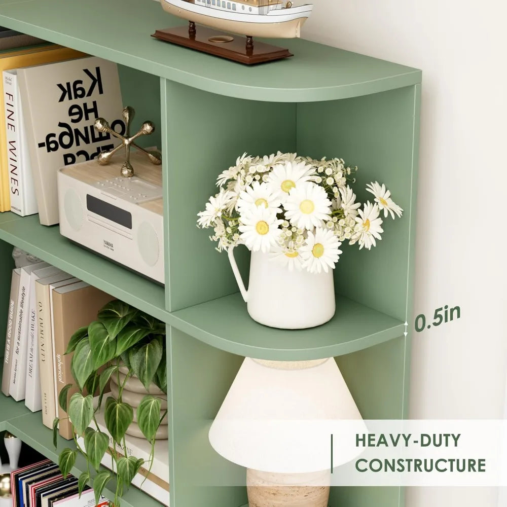 6-Tier Corner Bookshelf With Open Storage For Home Office