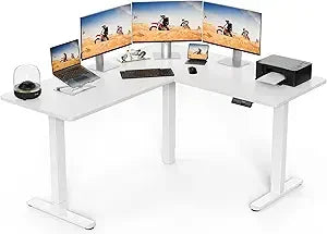 Warm Welcome Decor Height Adjustable L Shaped Standing Desk