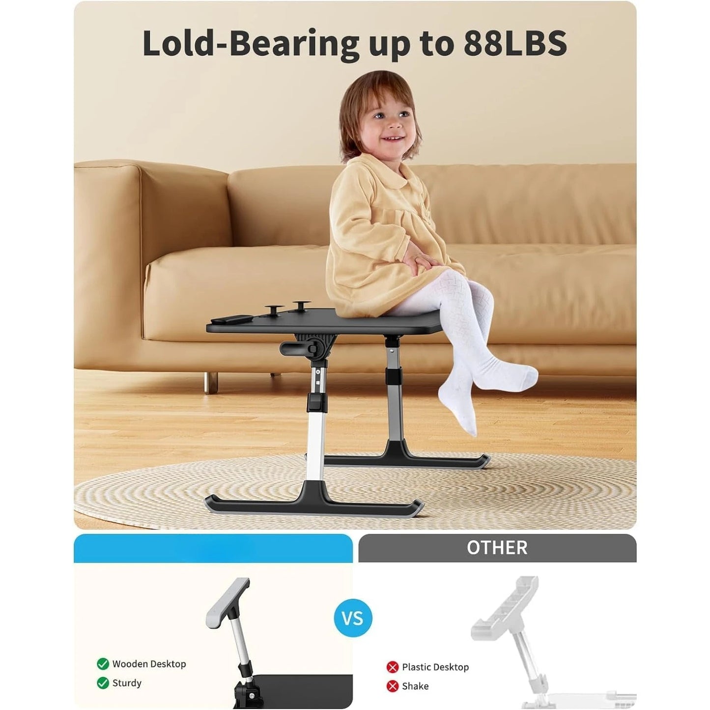 Warm Welcome Decor Adjustable Laptop Desk for Bed SAIJI