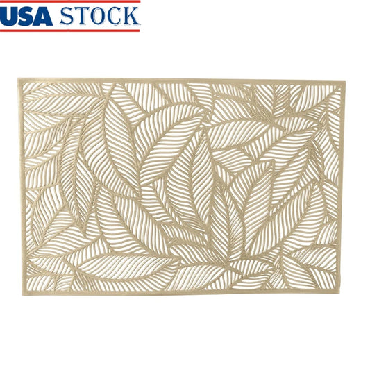 Warm Welcome Decor Pear Leaf Laser Cut Table Mats Set Four