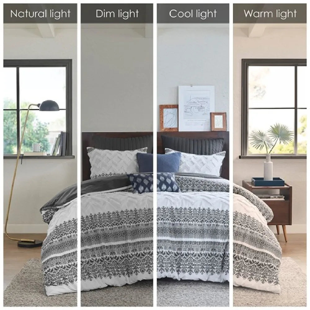 Cotton Duvet Cover Set Chenille Tufting Bedding Collection