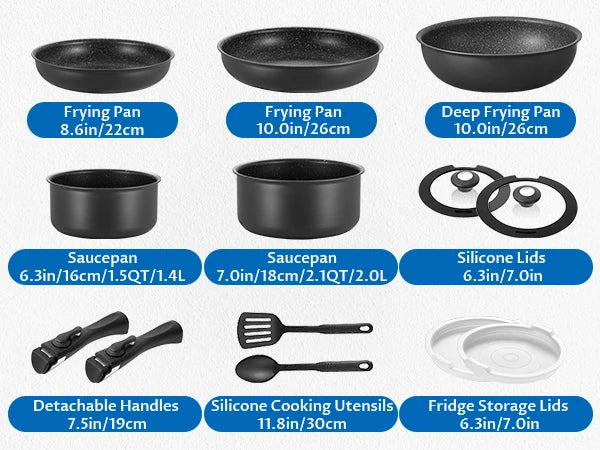 Warm Welcome Decor Induction Cookware Set Nonstick Pots