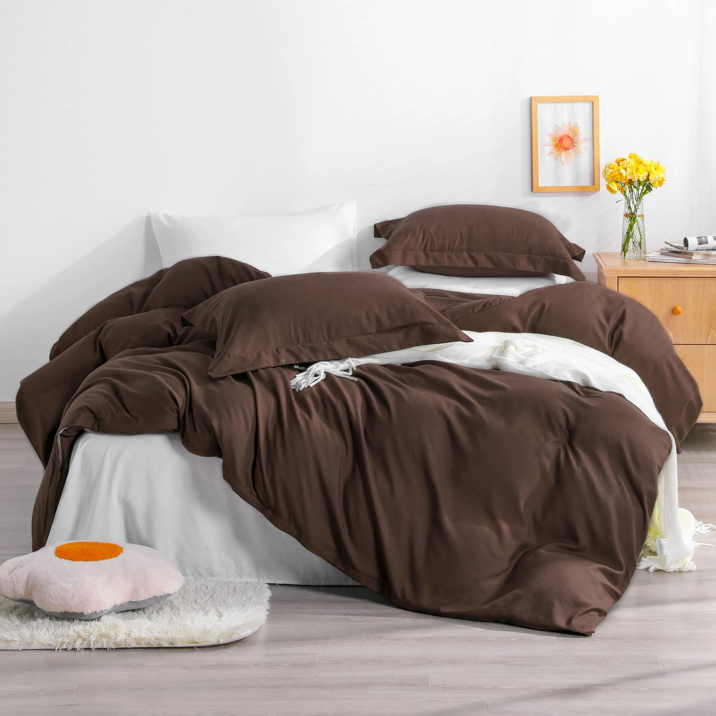Ntbay 3-Piece Ultra Soft Microfiber Duvet Cover Set